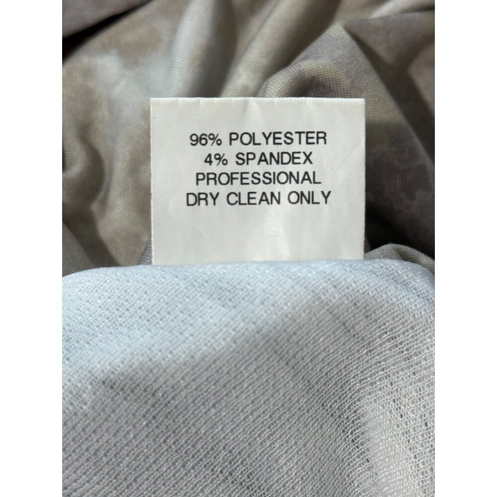 Torn by Ronny Kobo Womens Size S Dress Pleated Patterned Long Sleeve Gray Beige - Picture 8 of 8